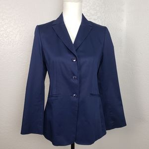 Talbots Blue Cotton Blend Blazer Petite Size 2